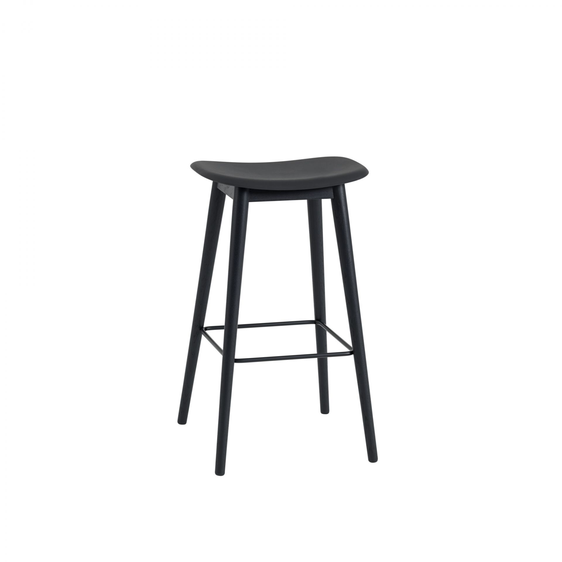 Fiber Bar Stool 75 cm wood BLACK / BLACK Muuto SINGLE PIECES